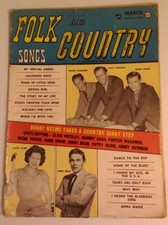 Rare Folk And Country Songs Magazine - March 1958 - Elvis, Cline, Cash, VHTF