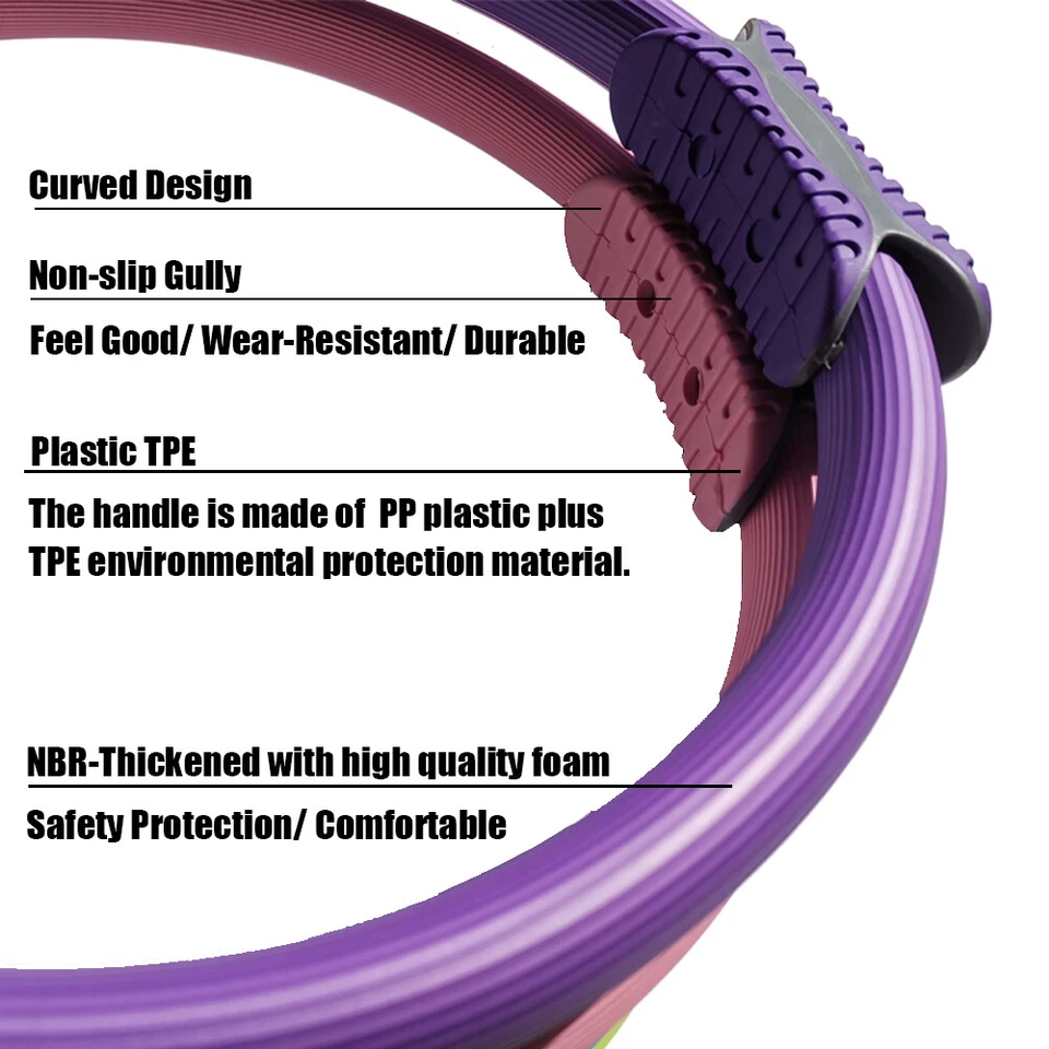 Anillo de Pilates de Doble Agarre Círculo Mágico Cuerpo Deporte Fitness Peso Ejercicio Yoga Kit Foto 3 de 4