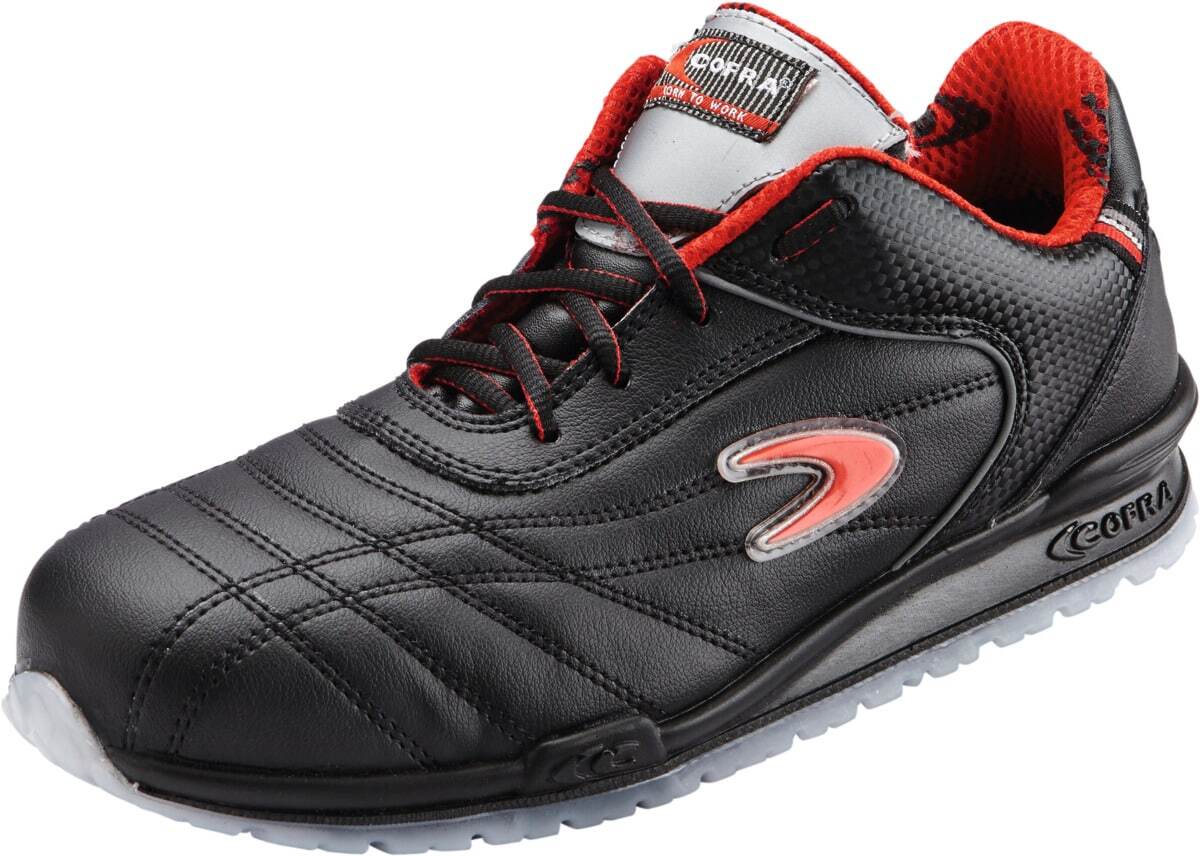 COFRA - Calzatura bassa nera/rossa MEAZZA, S1P