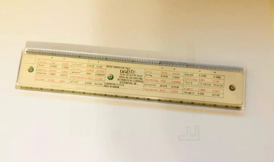 DigiTech Electronic Solar & Light Powered Calculator Ruler Metric Conversions Foto 2 de 4