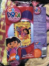 BRAND NEW OFFICIAL NICKELODEON DORA THE EXPLORER TWIN SIZE ACRYLIC 60X80 BLANKET