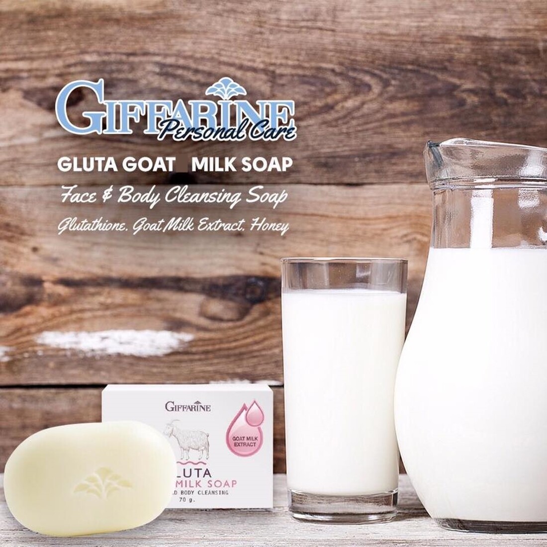 GLUTA GOAT MILK SOAP_Soothing Skin_Natural Brightness_Beauty GIFFARINE 70g. 