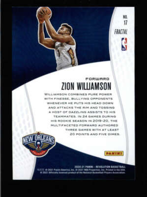 ZION WILLIAMSON 2020/21 PANINI REVOLUTION #18 SHOCK WAVE FRACTAL
