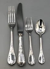 Marly by Christofle France Silverplate 4 piece dinner size Place Setting