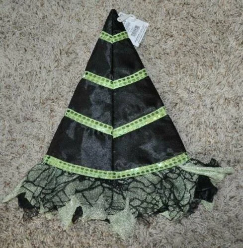 Witch Hat Green Spider Soft Satiny Halloween Costume Accessory Kids - Image 4 of 4