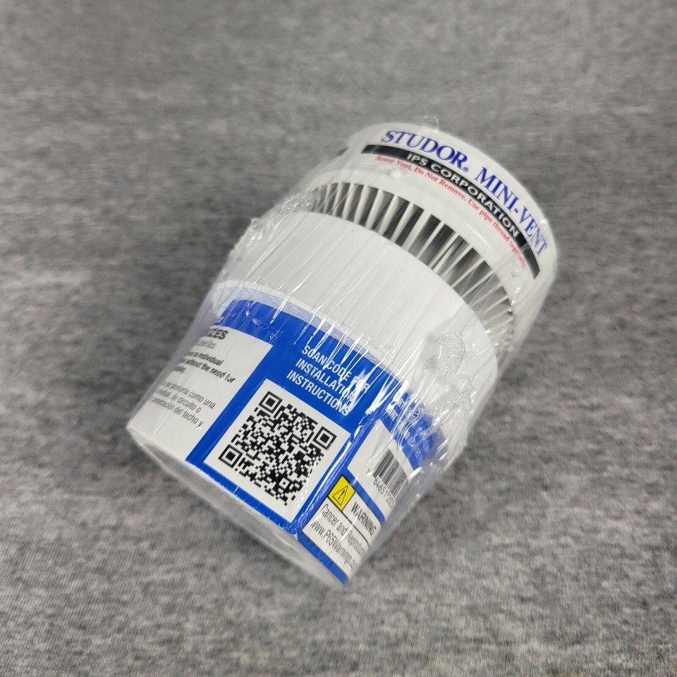 Studor Mini Vent Air Admittance Valve White Finish 2" Dia ABS Plastic