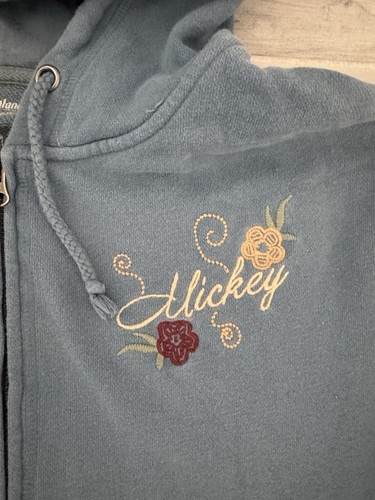Disney Parks Women’s Full Zip Hoodie Light Blue Embroidered Mickey Mouse Sz 1X - Picture 4 of 12