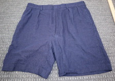 Vintage Polo Ralph Lauren Linen Cotton Pleated Blue Shorts Men's Size 38 Reg Fit
