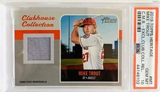 2019 Topps Heritage Mike Trout Clubhouse Collection Game Worn Patch PSA 10