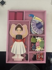 MELISSA  DOUG Deluxe Nina Ballerina Magnetic Wooden Dress-up Doll Pretend Play
