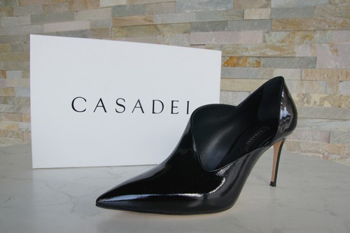CASADEI  EU 40 UK 7 Pumps Abendschuhe High Heels Lack schwarz neu ehem UVP 665 €