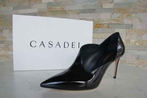 Casadei Eu 40 UK 7 Pumps Evening Shoes High Heels Patent Black New ...