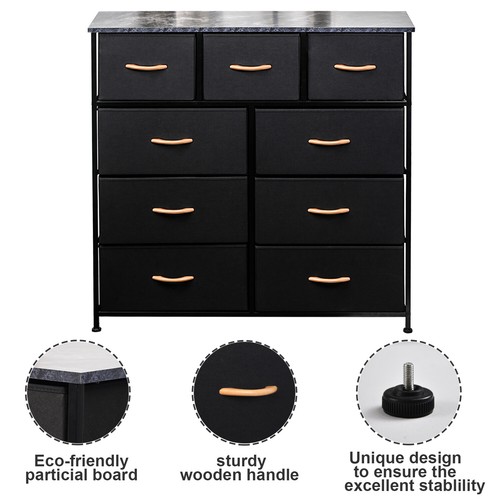 Cerbior Bedroom Storage Dresser Tower Shelf Organizer BinsCabinet Fabric Drawers - Picture 36 of 46