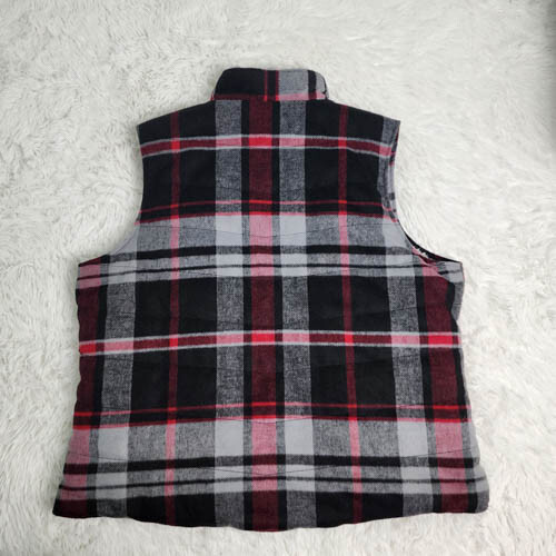 Natural Reflections Women's 1X Flannel Plaid Vest Zip /Button Up - Picture 2 of 7