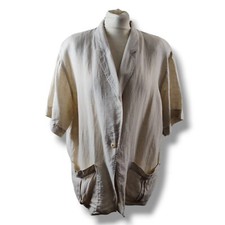 Giacca blazer donna Marella By Max Mara UK 14 beige puro lino manica corta 