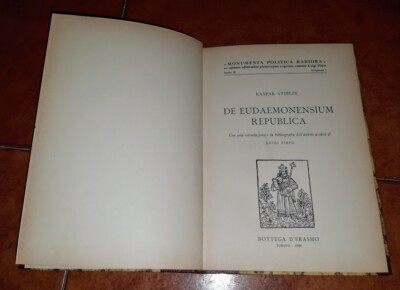 Kaspar Stiblin De Eudaemonensium Republica Nachdruck Bottega D'Erasmo 1959