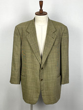 Valentino UOMO Pure Laine 100 Check Green Two Button Blazer Size 50R