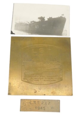 Launching Plate WWII 1945 Landing Ship Tank L.S.T. 227 Name Plate, Launching Plate ...