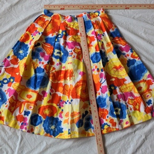 Falda Liz Claiborne 100 % lino colorida floral acuarela línea A nueva sin etiquetas talla 4 - Imagen 4 de 6