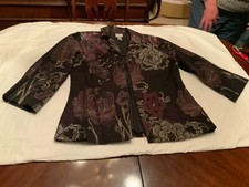 Chico's jacket blazer size 2 Dark Floral excellent used condition