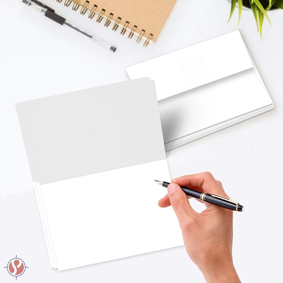 Голубые благодарственные открытки и конверты с аистом для мальчика - размер A2 - 25 в упаковке - Изображение 4 из 4