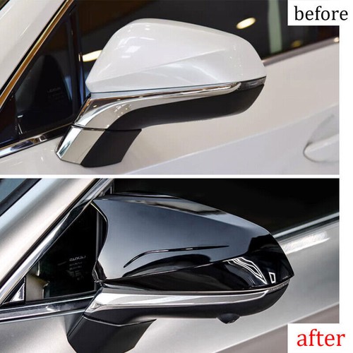 For Lexus RX350h RZ 2023-2024 Horn Side Door Mirror Cover Trim ABS Glossy Black - Picture 7 of 9