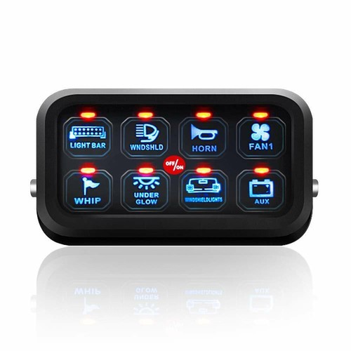 AUXBEAM 8 Gang Toggle Control Switch Panel Relay System Blue for ATV UTV Boat US - Picture 10 of 12