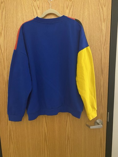 Vintage Disney Mickey Color Block Sweatshirt Slouchy Y2K Size XL Retro - Picture 2 of 6