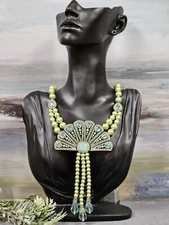 Crystal Tassel Necklace Heidi Daus Fan Fatale Bronzetone Drop 17 Inch NWT