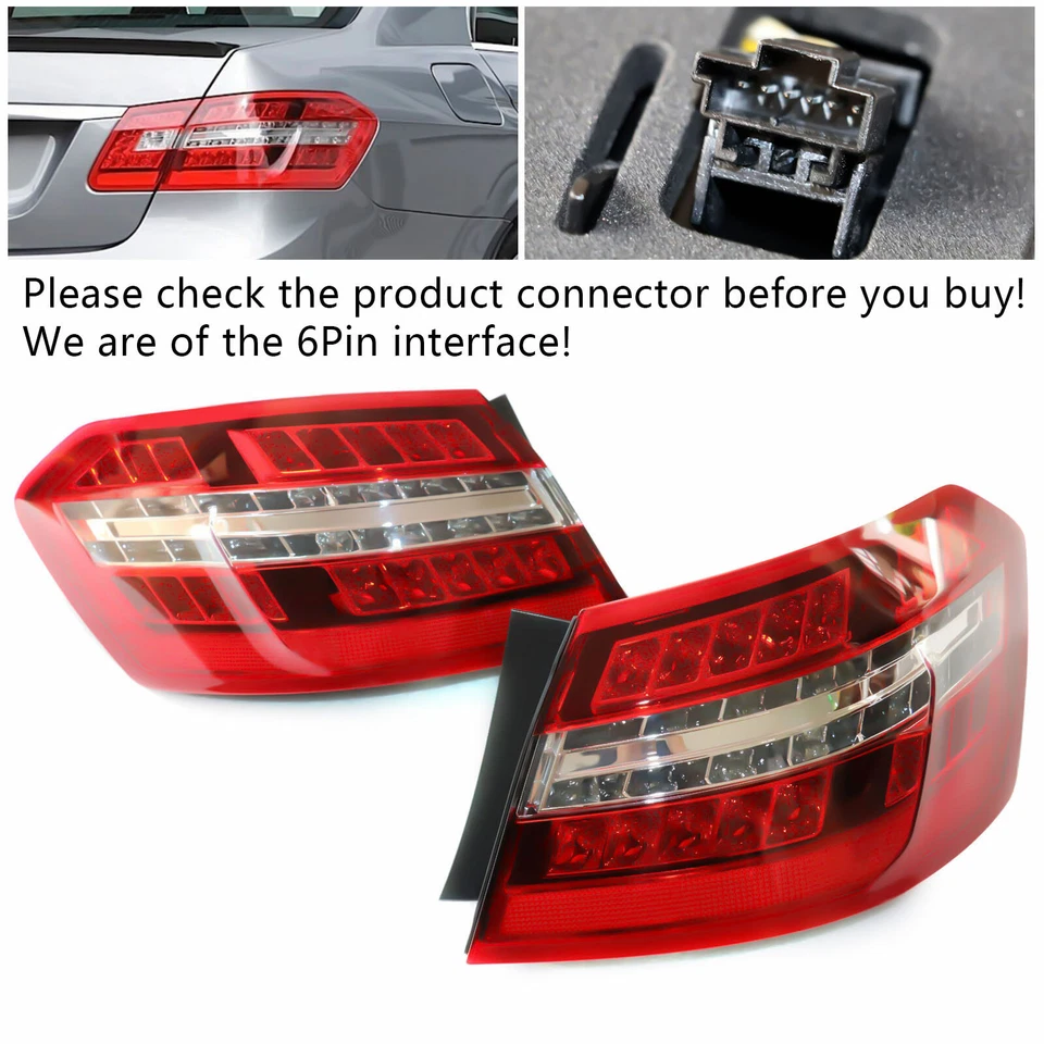 Pair Tail Lights For 2010-2013 Mercedes Benz Sedan W212 E200 E300 E63 AMG LED Foto 4 de 4