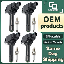 UF747 4 Ignition Coil + Spark Plug for 2L Subaru BRZ Forester Legacy Outback WRX