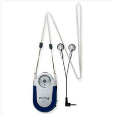 Quantum FX R-12: AM/FM Radio w/ LED Flashlight, Belt Clip Neck Strap - Blue