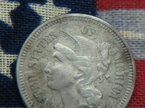 1872 THREE CENT - NICKEL - LOADS OF DETAIL - Picture 4 of 9