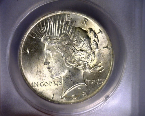 ANACS MS63 1923 PEACE SILVER DOLLAR COIN MS 63