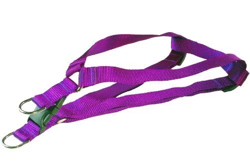 Arnés grande de nailon púrpura con correas para perros: 1" de ancho, se ajusta 23-35" - Hecho en EE. UU. Foto 2 de 2