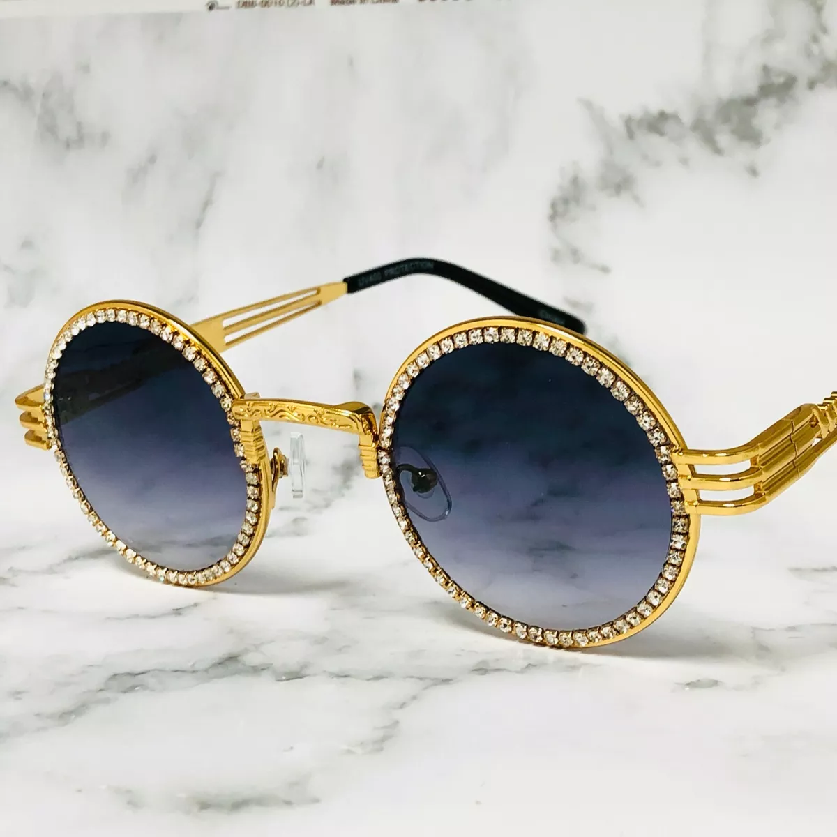 Round-frame sunglasses in black acetate | GUCCI® US