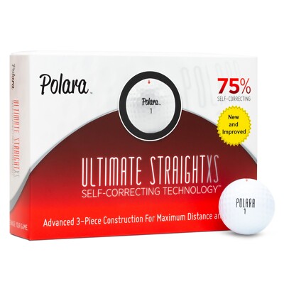 Polara Ultimate Straight XS Self Correcting 3 Piece Golf Balls (1 Dozen)