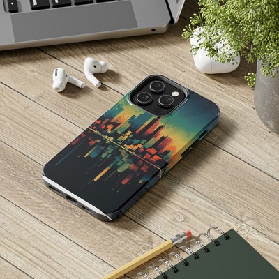 Vibrant City Skyline at Twilight Tough Phone Cases, Case-Mate