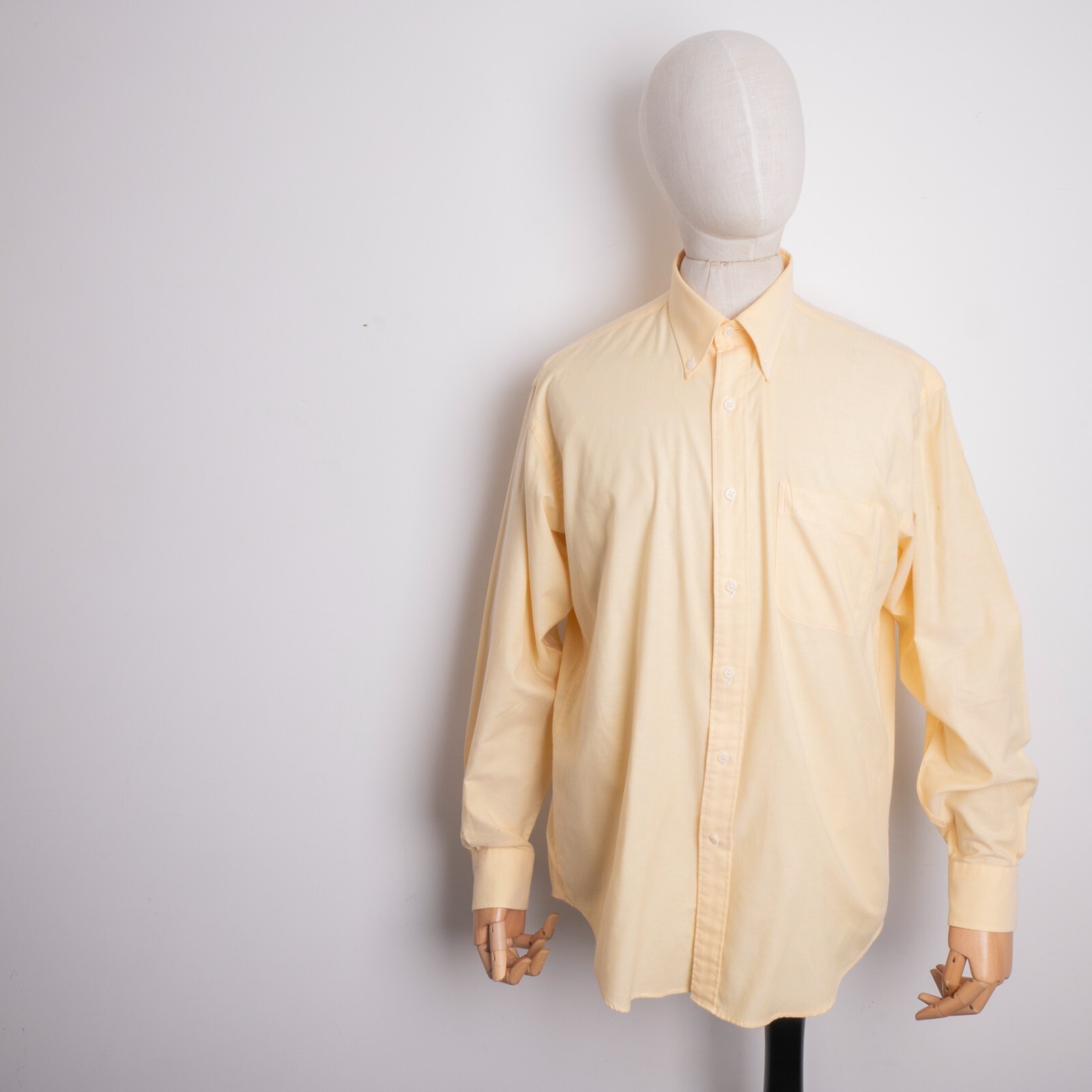 Camicia Yves Saint Laurent uomo gialla manica lunga cotone taglia 39 15 1 2