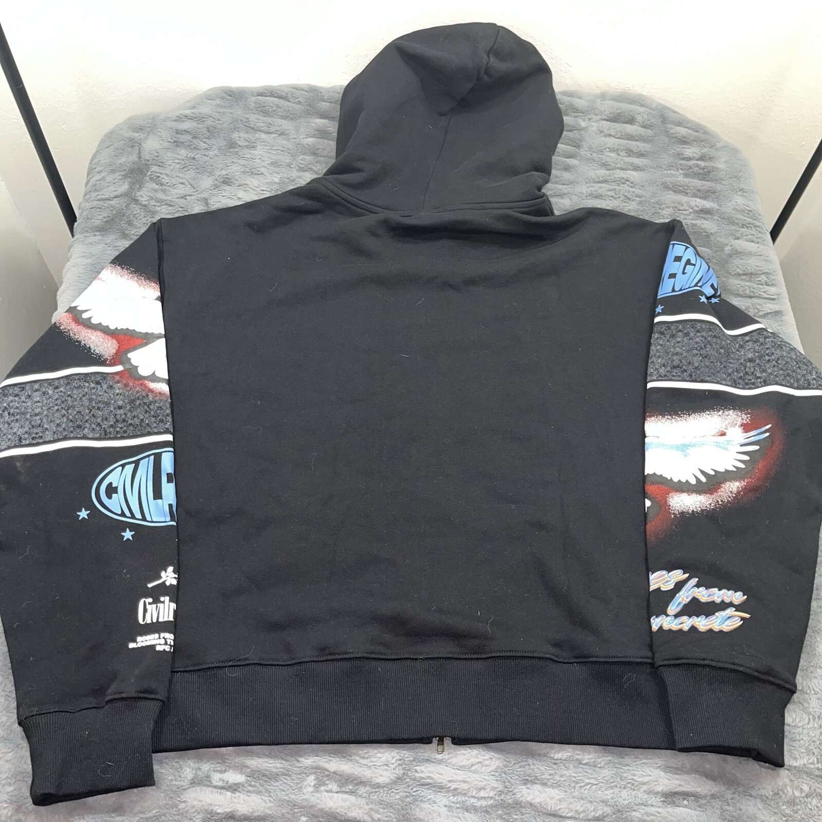 Civil Regime Pacsun Full Zip Hoodie Black Large Rose From Concrete