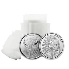 20 x 1 oz Silver Rounds - Buffalo Girl .9999 Silver Bullion Rounds in Tube #A680