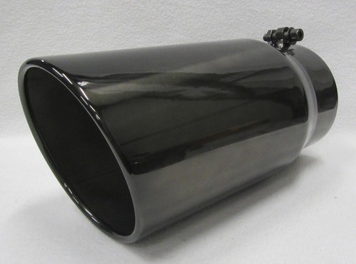 5" INLET 6" OUTLET 12" L BLACK CHROME DIESEL EXHAUST TIP DODGE - Bild 2 von 5