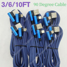 90 degree Right Angle cable Nylon Braided USB Charger Cable Data For iPhone/ipad