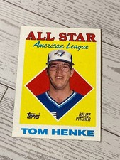 Topps Tom Henke 1988 All Star #396 Trading Card Toronto Blue Jays 1987 AL