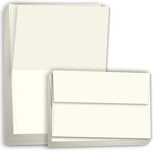 Blank Greeting Cards and Envelopes 5x7 Folded Cream Card stock 80 lb Cover 10...