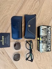 MOSCOT Lemtosh Nero Occhiali Da Vista Con Cliptosh Verde Scuro LARGE 49mm