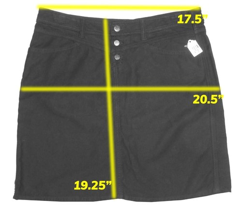 JOIE Womens 8 Soft DENIM 3 BUTTON STRAIGHT SKIRT Black MINT! 8 - Picture 4 of 4