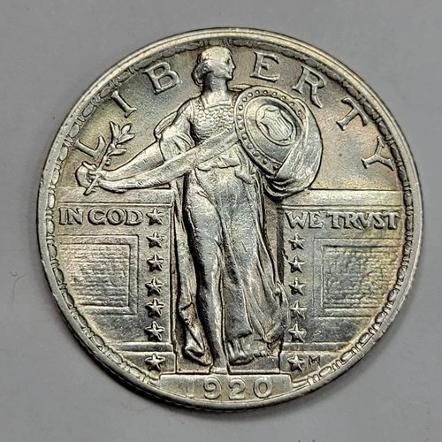 1920 25c Standing Liberty Quarter High Grade Gem AU/UNC Nice Luster *M287