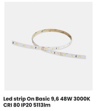 LEDS C4 LED Strip ON BASIC 9,6 8MM 48W LED WARM-WHITE 3000K CRI 80 IP20 5113LM