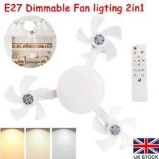 Modern Ceiling Fan With LED Light Remote Control Lighting E27 Bedroom Livingroom